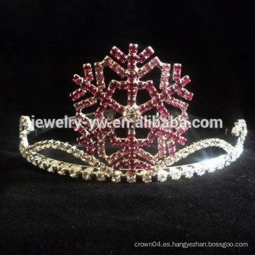 Venta al por mayor accesorios del pelo cristales tiara de la nieve y diadema de la corona